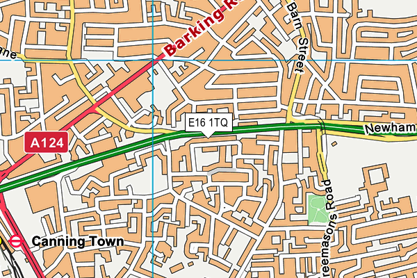 E16 1TQ map - OS VectorMap District (Ordnance Survey)