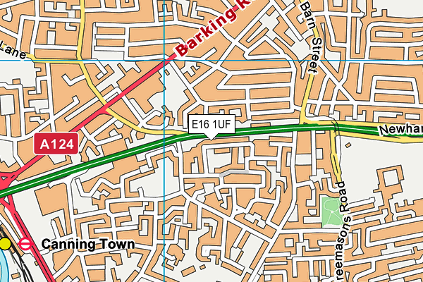 E16 1UF map - OS VectorMap District (Ordnance Survey)