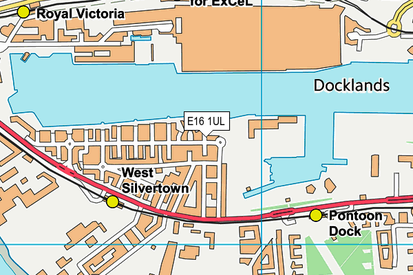 E16 1UL map - OS VectorMap District (Ordnance Survey)