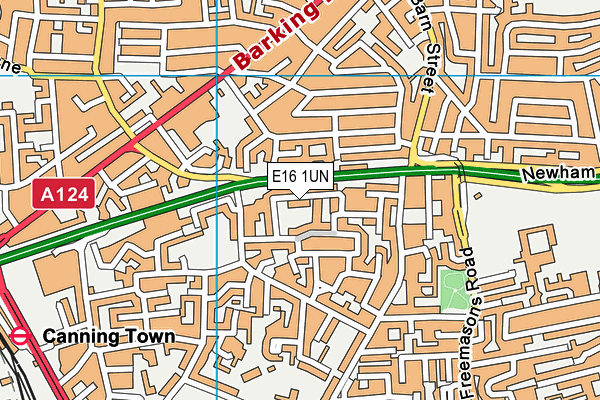 E16 1UN map - OS VectorMap District (Ordnance Survey)