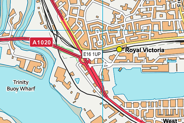 E16 1UP map - OS VectorMap District (Ordnance Survey)