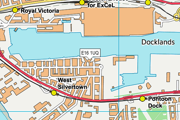 E16 1UQ map - OS VectorMap District (Ordnance Survey)