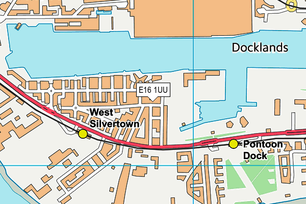 E16 1UU map - OS VectorMap District (Ordnance Survey)