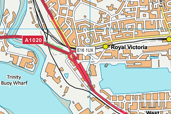 E16 1UX map - OS VectorMap District (Ordnance Survey)