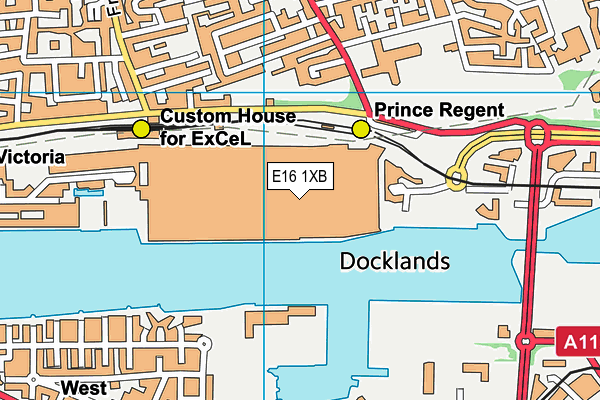 E16 1XB map - OS VectorMap District (Ordnance Survey)