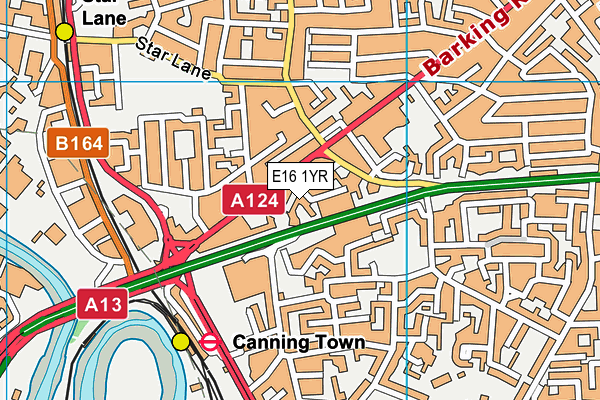 E16 1YR map - OS VectorMap District (Ordnance Survey)