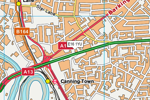 E16 1YU map - OS VectorMap District (Ordnance Survey)