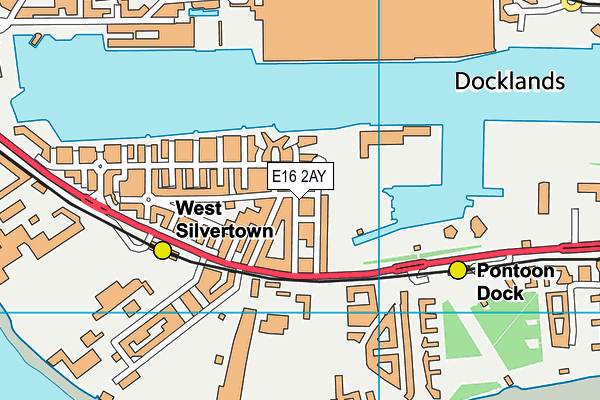 E16 2AY map - OS VectorMap District (Ordnance Survey)