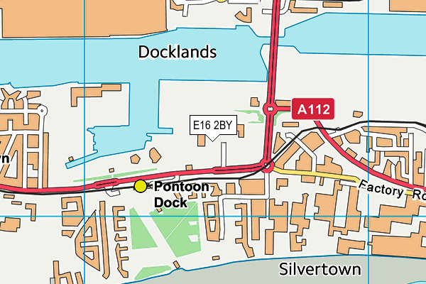 E16 2BY map - OS VectorMap District (Ordnance Survey)