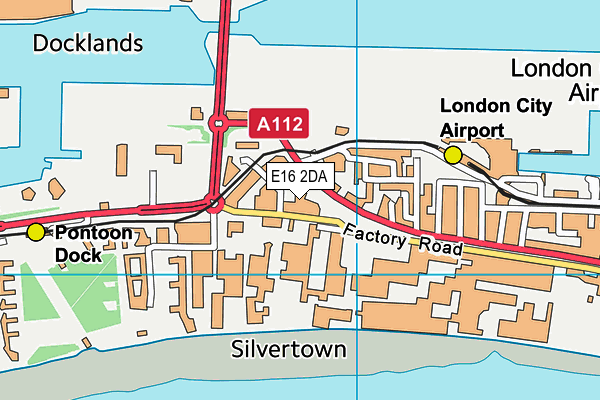 E16 2DA map - OS VectorMap District (Ordnance Survey)