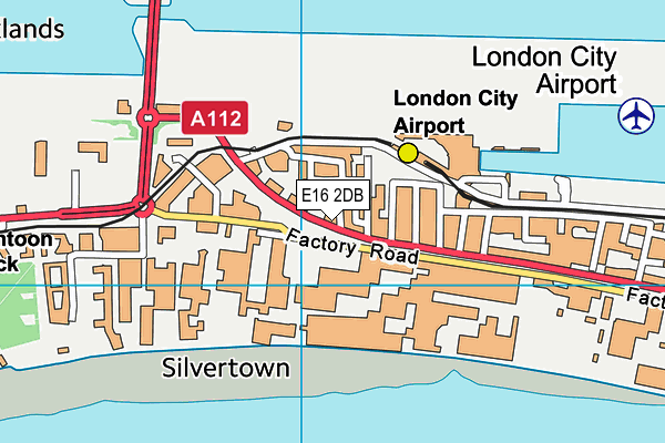 E16 2DB map - OS VectorMap District (Ordnance Survey)