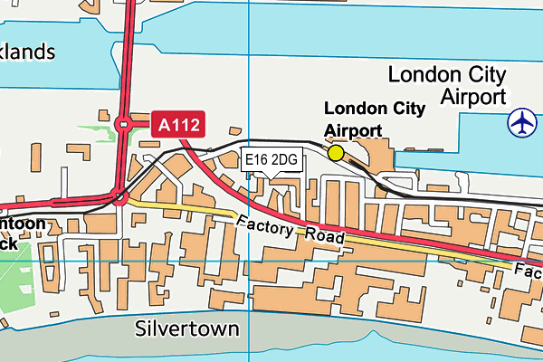 E16 2DG map - OS VectorMap District (Ordnance Survey)