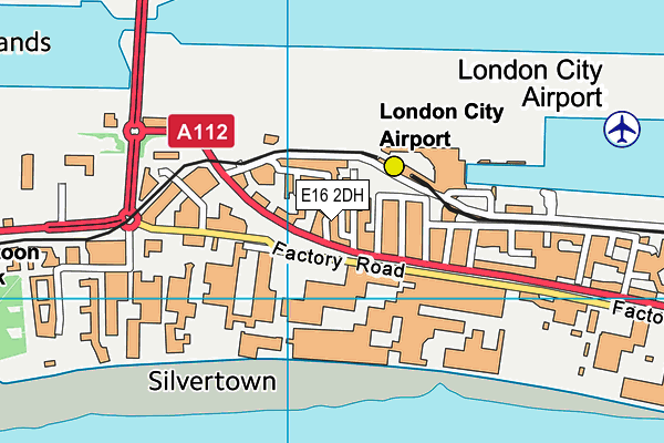 E16 2DH map - OS VectorMap District (Ordnance Survey)