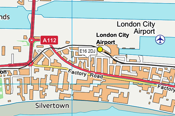 E16 2DJ map - OS VectorMap District (Ordnance Survey)