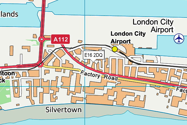 E16 2DQ map - OS VectorMap District (Ordnance Survey)