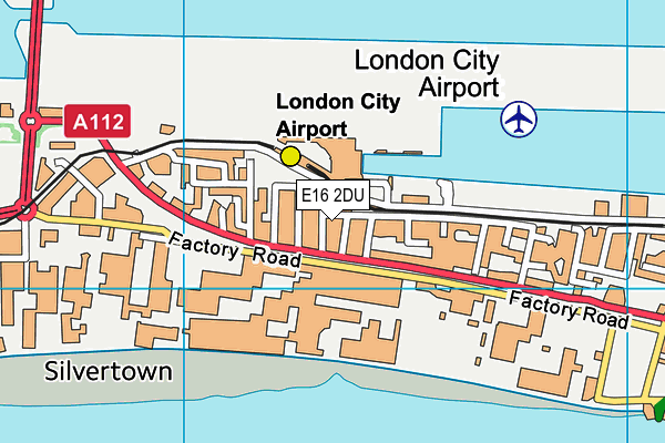 E16 2DU map - OS VectorMap District (Ordnance Survey)