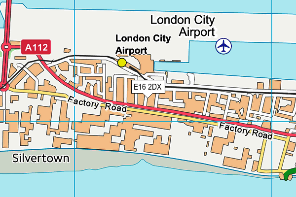 E16 2DX map - OS VectorMap District (Ordnance Survey)