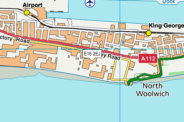 E16 2EJ map - OS VectorMap District (Ordnance Survey)