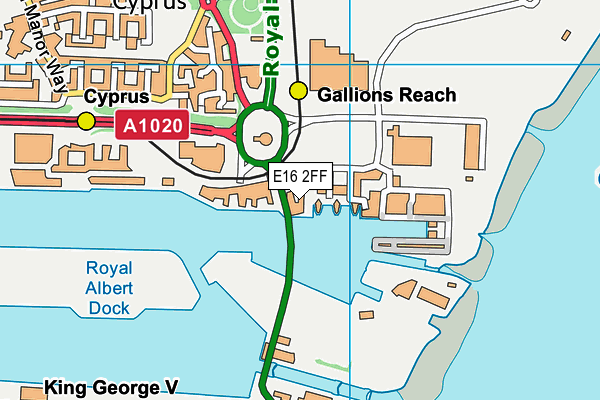 E16 2FF map - OS VectorMap District (Ordnance Survey)