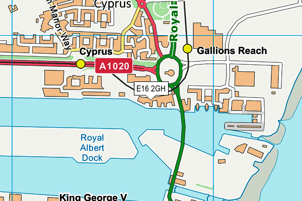 E16 2GH map - OS VectorMap District (Ordnance Survey)