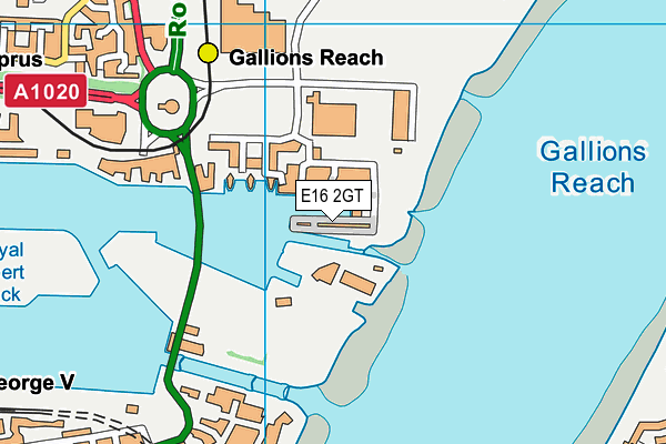 E16 2GT map - OS VectorMap District (Ordnance Survey)