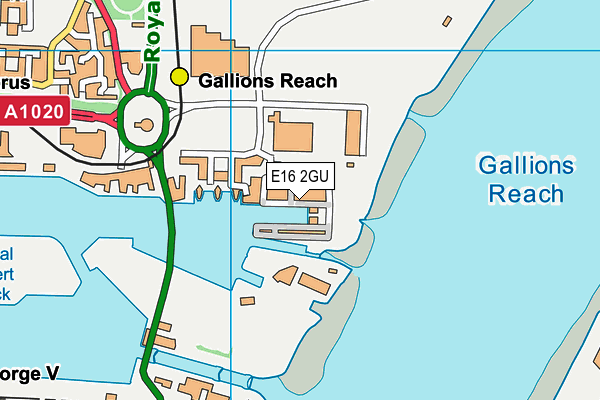 E16 2GU map - OS VectorMap District (Ordnance Survey)