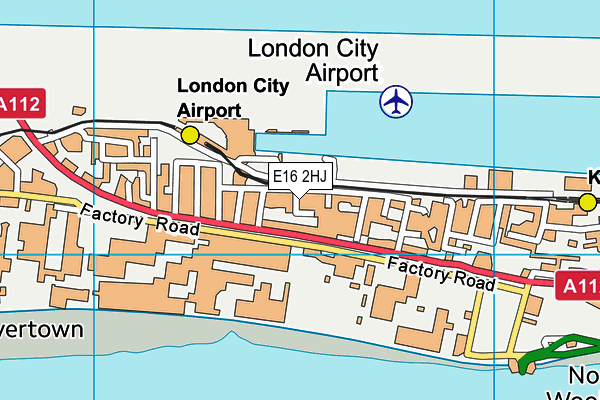 E16 2HJ map - OS VectorMap District (Ordnance Survey)