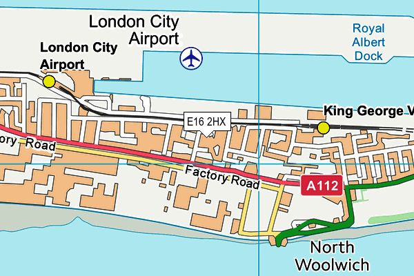 E16 2HX map - OS VectorMap District (Ordnance Survey)