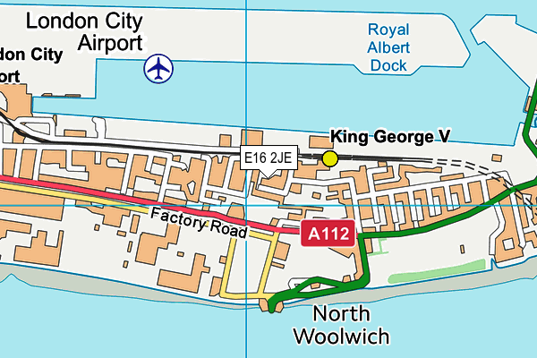 E16 2JE map - OS VectorMap District (Ordnance Survey)