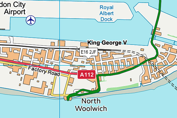 E16 2JF map - OS VectorMap District (Ordnance Survey)