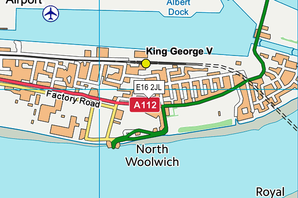 E16 2JL map - OS VectorMap District (Ordnance Survey)