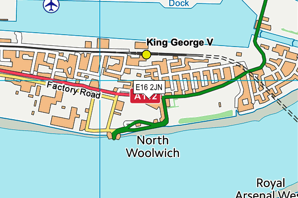 E16 2JN map - OS VectorMap District (Ordnance Survey)