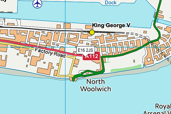 E16 2JS map - OS VectorMap District (Ordnance Survey)