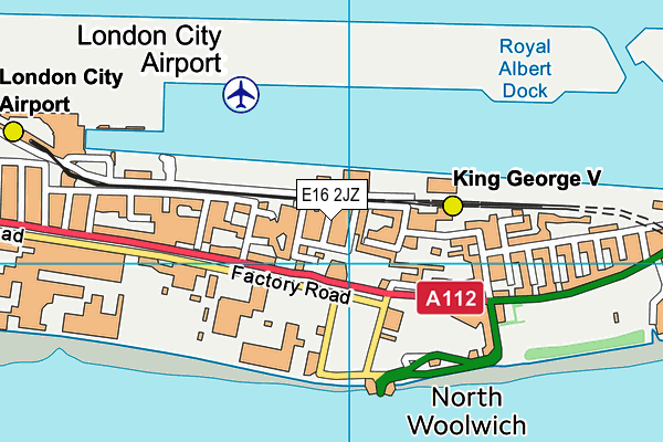 E16 2JZ map - OS VectorMap District (Ordnance Survey)