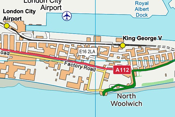 E16 2LA map - OS VectorMap District (Ordnance Survey)