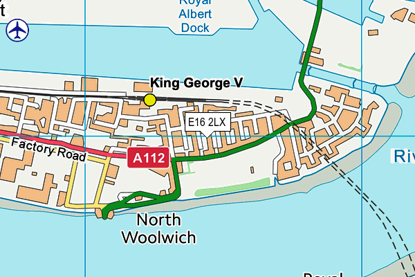 E16 2LX map - OS VectorMap District (Ordnance Survey)