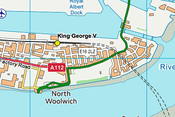 E16 2LZ map - OS VectorMap District (Ordnance Survey)