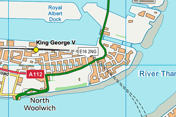 E16 2NG map - OS VectorMap District (Ordnance Survey)