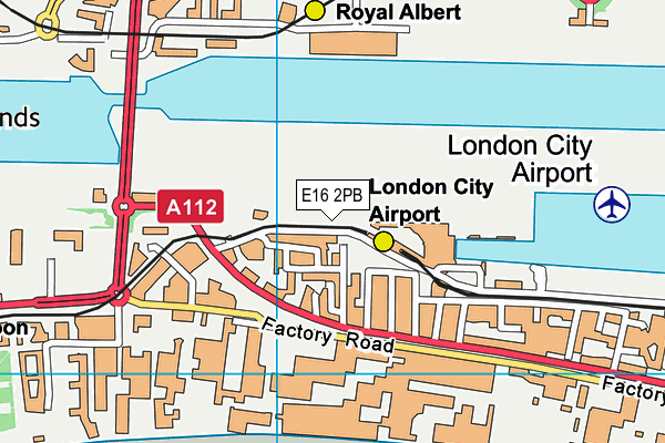 E16 2PB map - OS VectorMap District (Ordnance Survey)