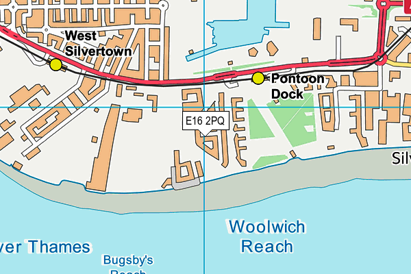 E16 2PQ map - OS VectorMap District (Ordnance Survey)