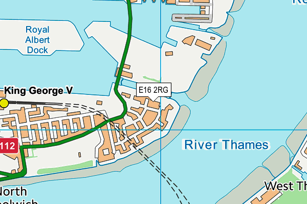 E16 2RG map - OS VectorMap District (Ordnance Survey)