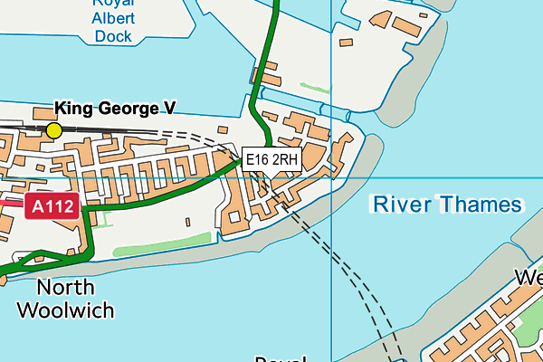 E16 2RH map - OS VectorMap District (Ordnance Survey)