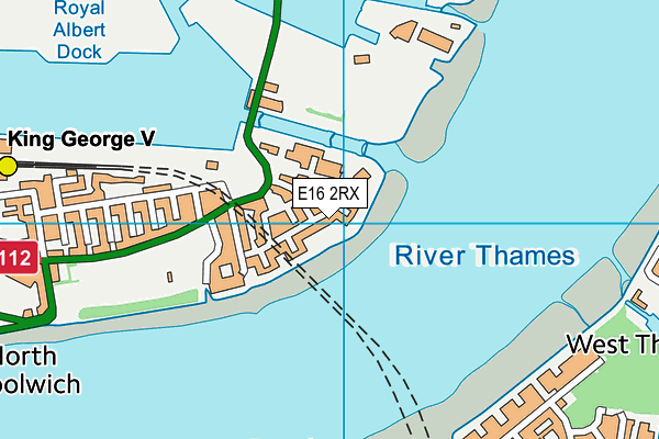 E16 2RX map - OS VectorMap District (Ordnance Survey)