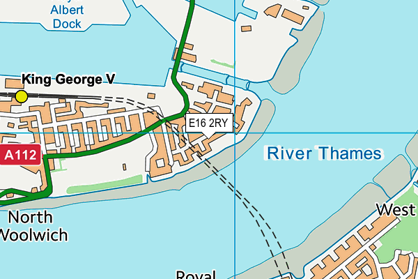 E16 2RY map - OS VectorMap District (Ordnance Survey)