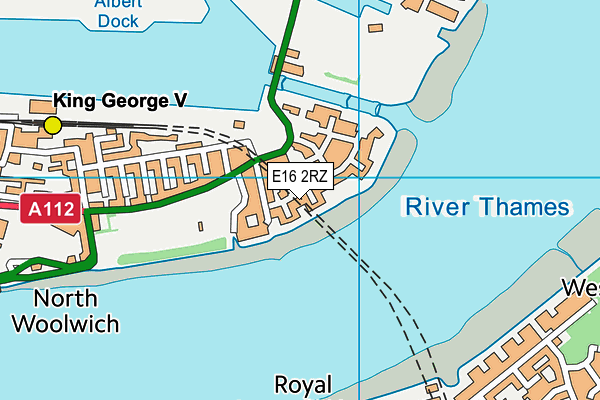 E16 2RZ map - OS VectorMap District (Ordnance Survey)