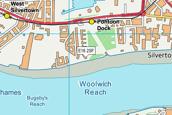 E16 2SF map - OS VectorMap District (Ordnance Survey)