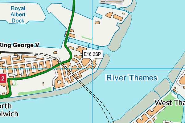 E16 2SP map - OS VectorMap District (Ordnance Survey)