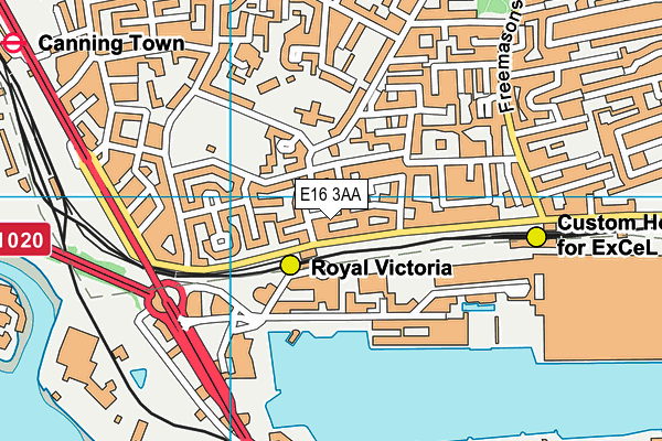 E16 3AA map - OS VectorMap District (Ordnance Survey)