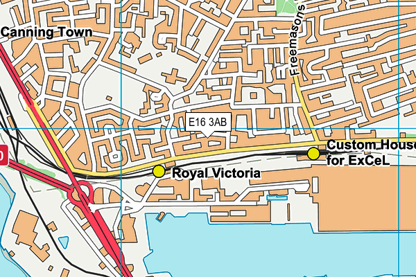 E16 3AB map - OS VectorMap District (Ordnance Survey)