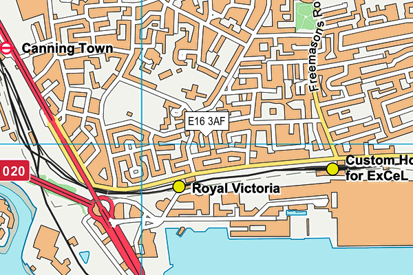 E16 3AF map - OS VectorMap District (Ordnance Survey)